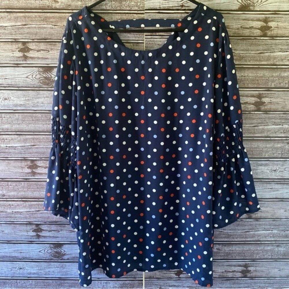 Como Blu‎ Women's Polka Dot Blouse Size 3X